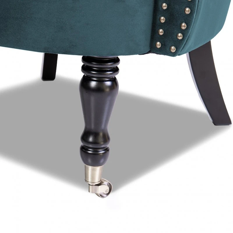 Фотьойл Честърфийлд Людовик, синьо-зелено кадифе